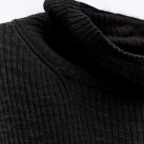 ZARA COTTON RIBBED JERSEY TURTLENECK - Picture 3 of 9